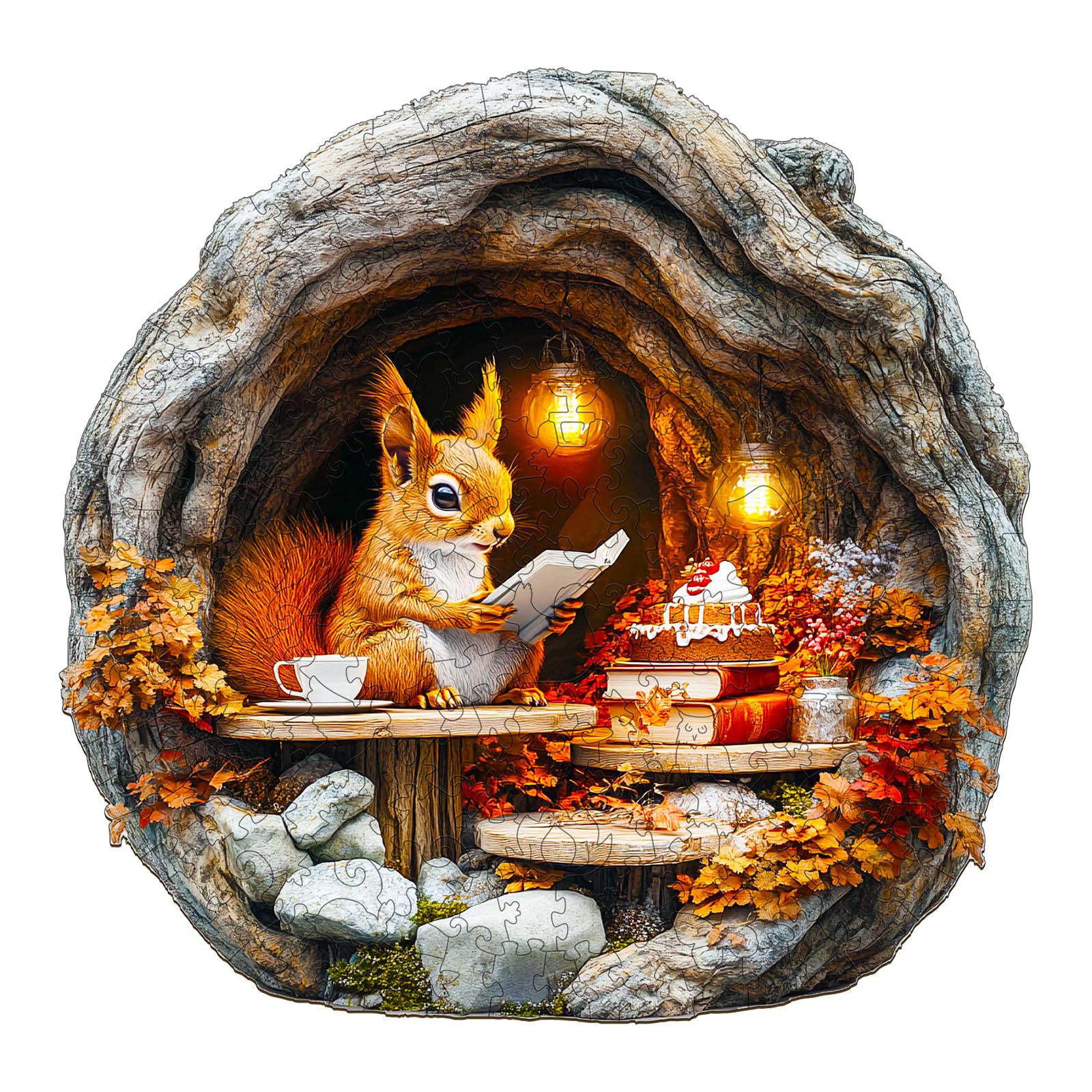 Wooden Puzzles for mature-themeds  Wooden Jigsaw Puzzles for mature-themeds Kids  3D Burrow Squirrel Unique Shaped Wood Puzzles mature-themed  Creative Birthday Gifts for Friends Family Game (11.4 * 11.2in 200pcs)