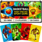 Quokka Basketball Fast-Paced Card Game For Kids & Adults - 128 Cards & Easy Rules - Quick & Fun Matching Game - 2-8 Players - Ag