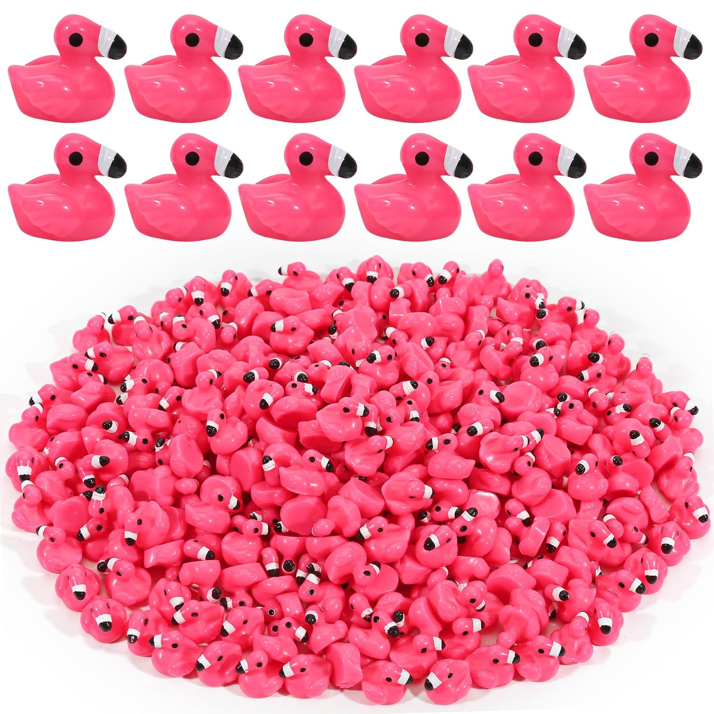 200 Pcs Mini Resin Flamingo Ducks  Pink Flamingo Figurine Tiny Animal Figures for DIY Garden Landscape Aquarium Hide and Seek Dollhouse Birthday Party Gifts