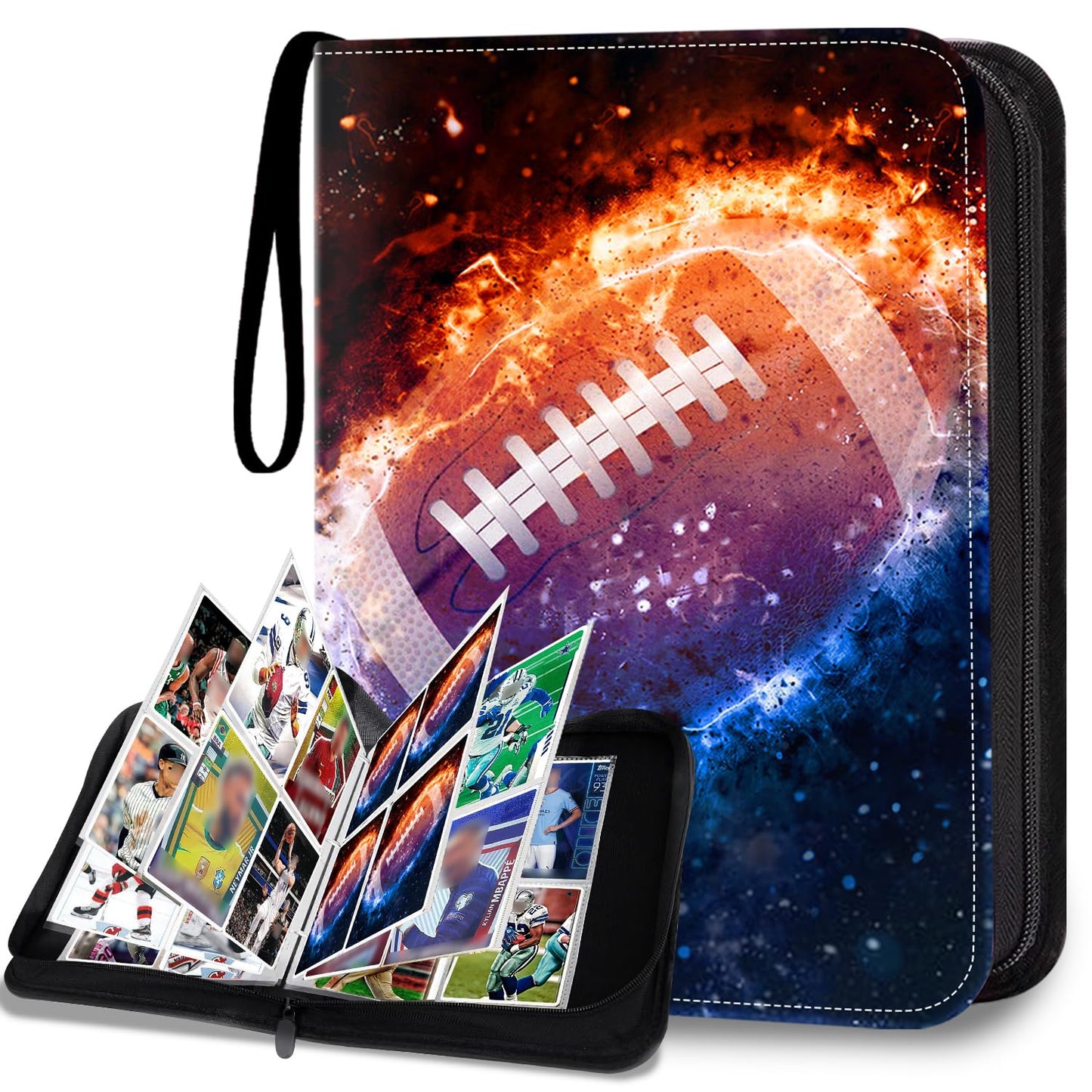 Hesplus 400 Pockets Football Card Binder, Football Trading Cards Display Case With Football Card Sleeves Card Holder Protectors