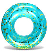 CoTa Global Inflatable Pool Float Tube - enhanced Sparkly Confetti Pool Float  Inflatable Tube Ring Pool Float for Kids and mature-themeds  Heavy Duty Pool Ring Party Float for Beach  Lake - 36 Inch  Blue Gold