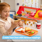 Pretend Play Food Toy For Kids Toddlers, Play Kitchen Accessories Include Sandwich Maker Toy With Slicer For Ham, Menu And Ingre