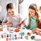 80UncleKimby Fall Thanksgiving Rock Painting Kit: Arts and Crafts for Kids - Include DIY Stones, Water Paint, Tattoos, Gifts Toy
