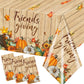Friendsgiving Party Decorations-3Pcs Friendsgiving Tablecloth Fall Maple Leaves Pumpkin Friendsgiving Table Cover For Friendsgiv