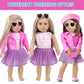American 18 Inch Doll Makeup Accessories And Clothes,Tote Bag Set For 18'' Dolls Include Berets Outfits Sunglasses Phone Eye Sha