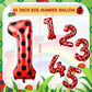Lunmon 40 Inch Ladybug Large Number 1 Balloon 40 Inch Ladybug Balloon Birthday Decorations Supplies Black Red Polka Dots Ladybir