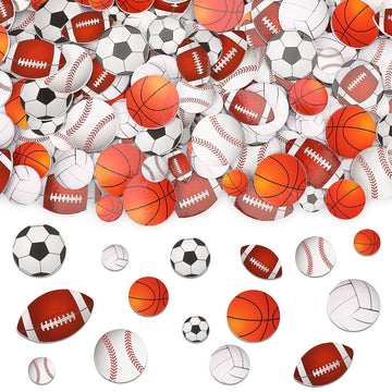Julbear 300Pcs Foam Sports Stickers For Kids Self-Adhesive Stickers Including Basketball Football Soccer Volleyball Sports Party