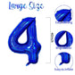 Number 4 Balloon 40 Inch, Dark Blue Big Number Balloon, Giant Foil 4 Balloons Number, Helium 4Th Birthday Balloons For Kids Boys