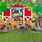 BAIFNEZ Farm Animals Backdrop Red Barn Farmhouse Barnyard Party Banner 7x5FT Country Farm Birthday Party Decorations for Kids Ba