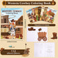 Nezyo Cowboy Coloring Books - 24 Pack Wild West DIY Art Drawing Booklets, Paper, White, Model AZ2343, Perfect for Birthday Goodie Bags
