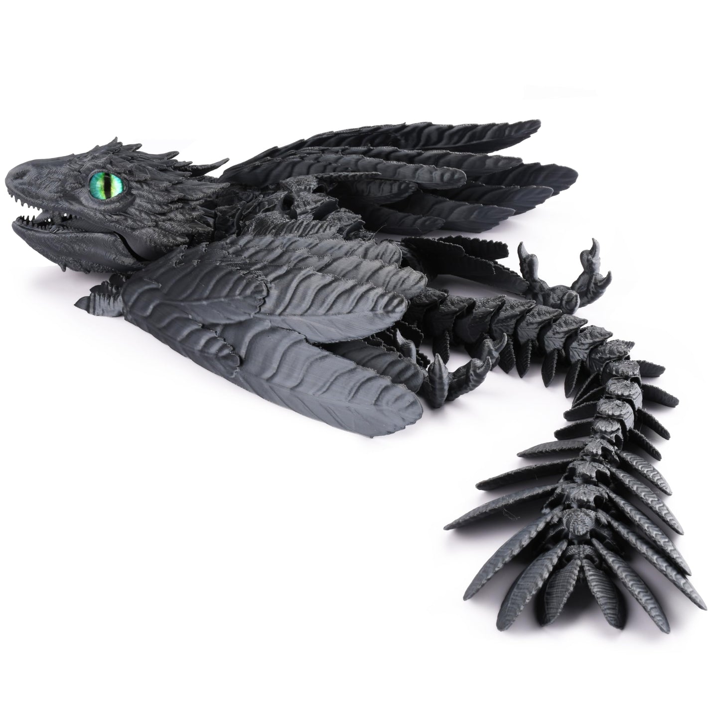 Guwewu Feathered Wyvern Dragon, 3D Printed Dragon, Articulated Dragon, Fidget Dragon, 3D Printed Toys, Desktop Pet (Shadowsoar)