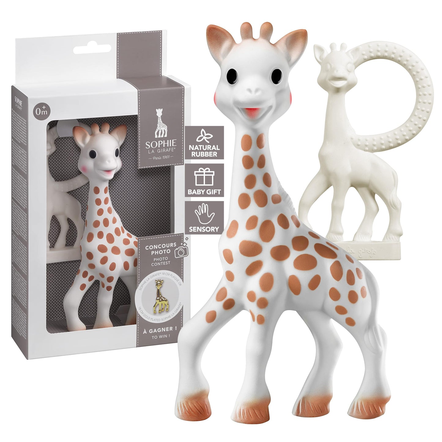 Sophie la girafe, Award Set | Includes Sophie la girafe, a Sophie la girafe Mini Teether & Photo Instructions | Handcrafted for 