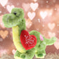 Dollibu I Love You Valentine Green Dinosaur Plush - Cute Dinosaur Stuffed Animal With Red Heart And Name Personalization Gift Fo