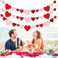 KatchOn, Felt Valentines Day Garland - No DIY, 3 String, 8.2 Feet | Red Heart Garland, Galentines Day Decorations | Valentine Ga