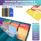 Afiing Trading Card Storage Box, 6000+ Mtg Deck Box With 24 Divider Tabs,Diy Toploader Storage Box, Fits 3''X4'' 35Pt Rigid Card