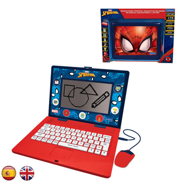 Lexibook, Spider-Man, Bilingual and Educational Laptop Spanish/English, Toy for Children, 170 Activities to Learn, Play Games an
