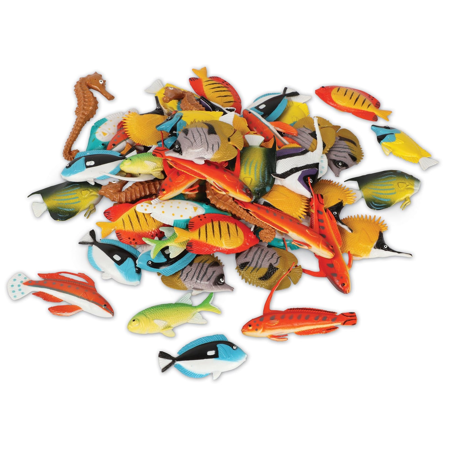 Learning Resources Fun Fish Counters - 60 Multi-Color Plastic Educational Toys for Kids, Ages 3+, Model LER0407
