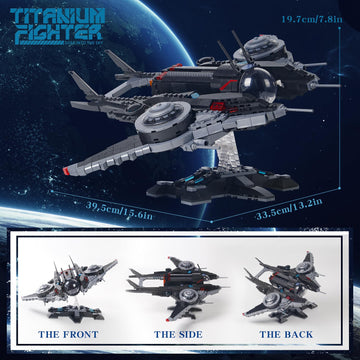 1001PCS Fighter Buildable Starship Building Blocks Set(Compatible with Lego tie Fighter Size) Architecture Model UCS Collectible Toy Best Choice Present for 14+ Kids or mature-themed