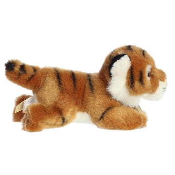 Aurora® Realistic Miyoni® Bengal Tiger Stuffed Animal - Lifelike Detail - Cherished Companionship - Brown 8 Inches