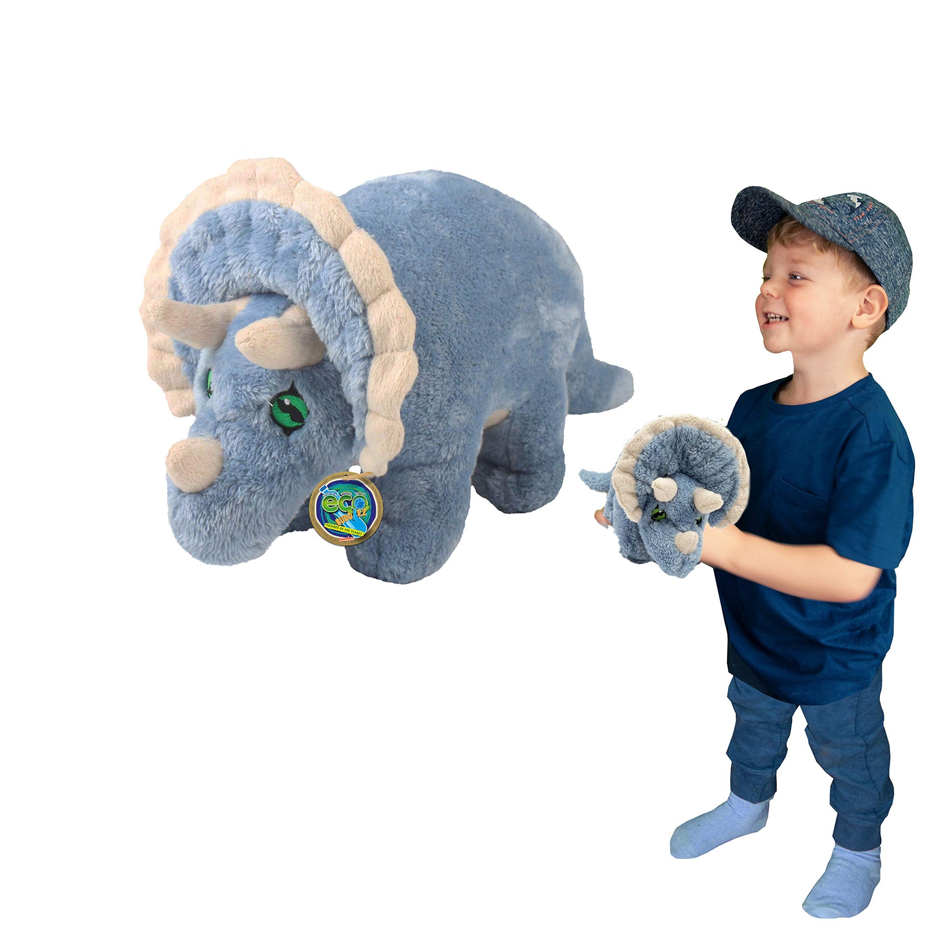 Ecobuddiez - Triceratops From Deluxebase. 10 Inch Triceratops Plush Toy. Eco Friendly Child Safe Dinosaur Stuffed Animal Made Fr