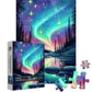 Magic Northern Lights Puzzles for Adults 1000 Pieces, Nature Fantasy Landscape Puzzle Tree Star, Starry Night Puzzles Galaxy, Ch