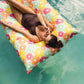 Big Joe Lagoon Lounger No Inflation Needed Pool Float, Citrus Burst, Double Sided Mesh, 5Ft Giant