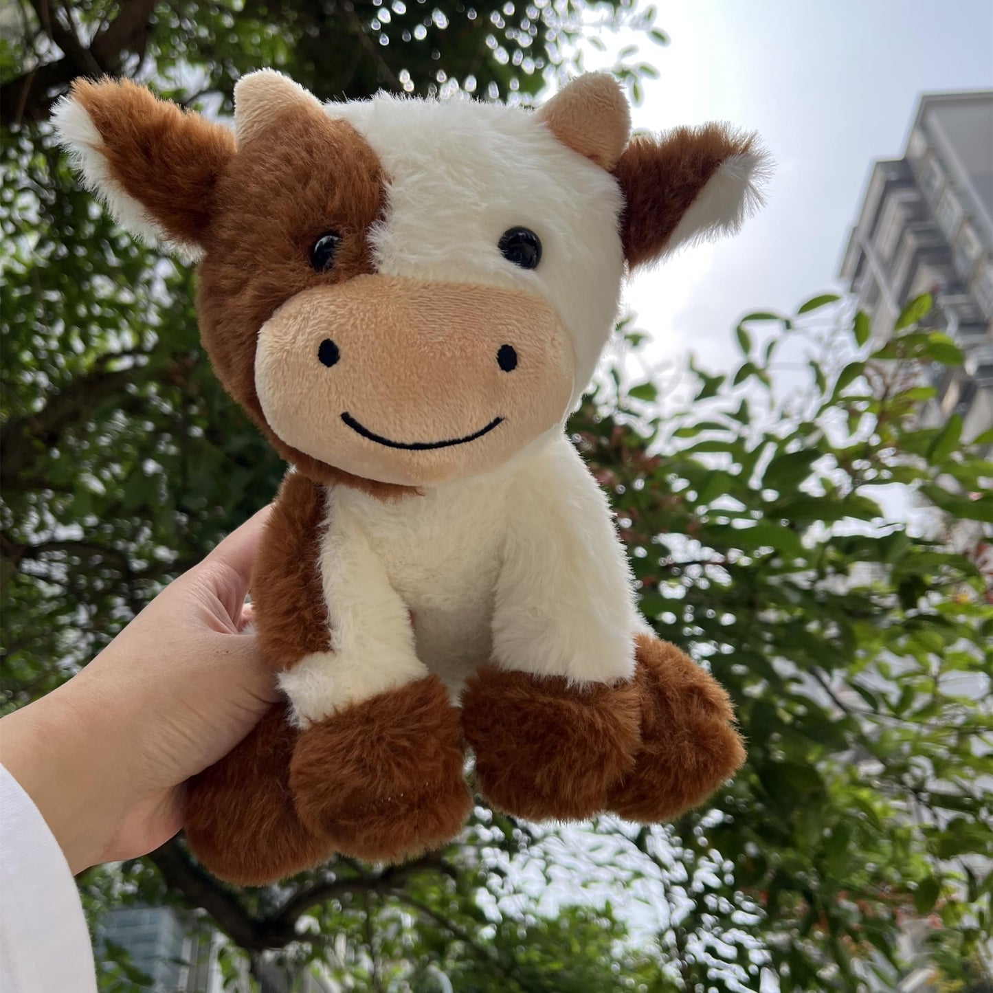 9 Inches Cow Stuffed Animal Soft Plush Cute Cow Doll For Boys Girls (Brown Cow)