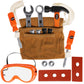 Playkidiz Kids Tool Belt Set - Adjustable Toddler Tool Belt to Pretend Construction, 15pc Durable Kids Toy Tool Set for Learning