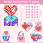 Qyeahkj 6 Pcs Valentines Day Arts Crafts DIY Heart Bear Gem Diamond Suncatcher Crafts for Kids Valentines Diamond Painting Gift
