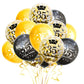 Jonhamwelbor Happy 35Th Birthday Balloon (15Pcs 12Inch) Black And Gold Latex Inflatable Clear Confetti Anniversary Party Helium
