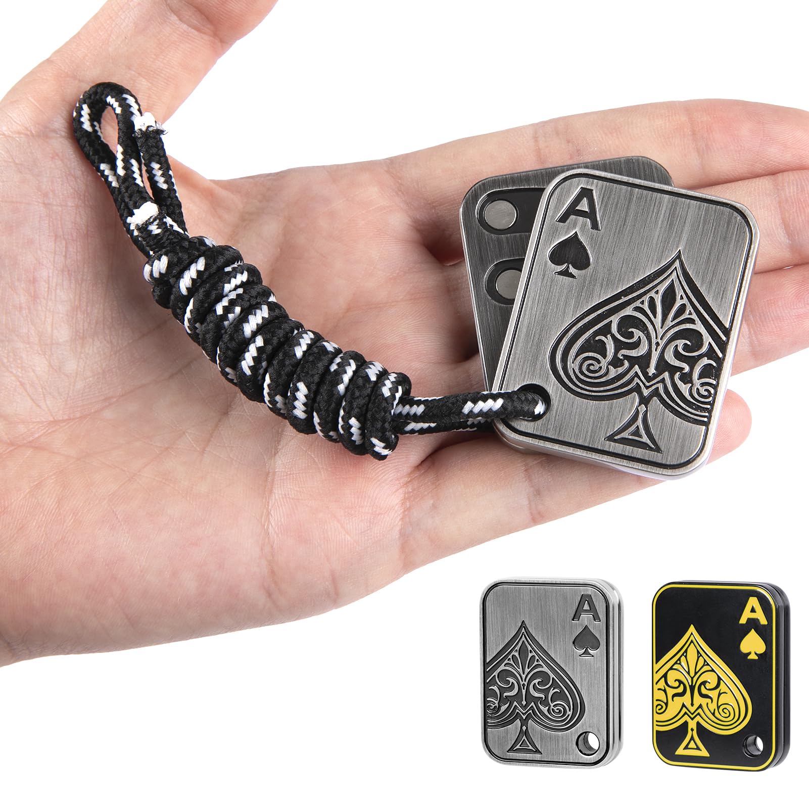 Itokey Fidget Toys Adults, Metal Fidget Slider, Poker Magnet Fidgets For Anxiety And Stress, Discreet Fidget Toys With Paracord