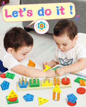 Montessori Toys For 1 2 Year Old Boy And Girl, Shape Sorter Wooden Toys For Toddlers 1-3, Toddler Toys Age 1-2, 1 2 Year Old Gir