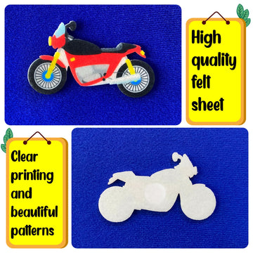 PENGFULL Felt Transportation Vehicles Learning Pieces,48 Felt Board Pieces for Felt Flannel Board,Air Land Sea Airplane Learning