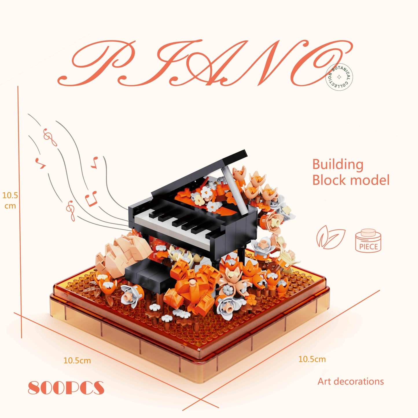 Kadablk Musical Instruments Micro Blocks Building Sets,Classical Famous Building Block Set,1500 PCS for Adults and Kids,Piano an