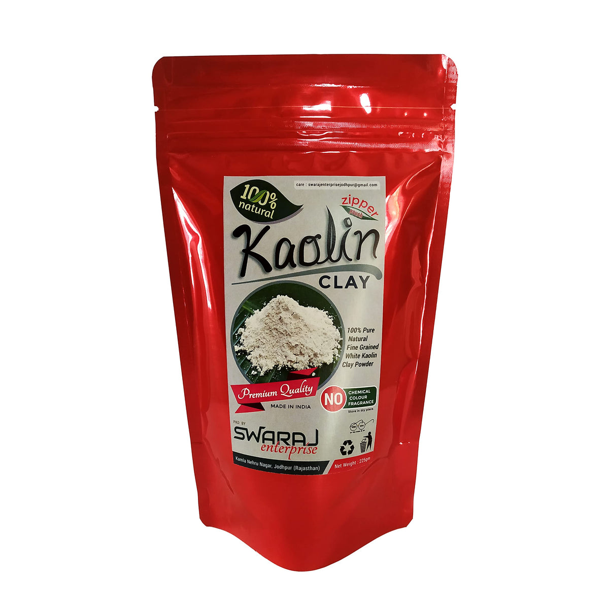 Swaraj Enterprise Kaolin Clay Powder (225Gm Zipper Sup Pouch)