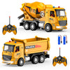 MQDMINI Construction Toys for Toddlers 6-12 Year Boys Girls, Remote Control Truck and Cement Mixer Truck, Kids Ideal Birthday Pa