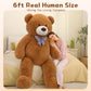 Maogolan Giant Teddy Bear 6 Feet Tall, Dark Brown Human Size Big Teddy Bear Stuffed Animal For Boyfriend,Girlfriend,Wife On Vale