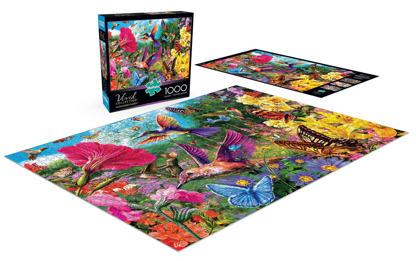 Buffalo Games Hummingbird Garden 1000 Piece Jigsaw Puzzle, Large, Multicolor, Paperboard, Model 11708