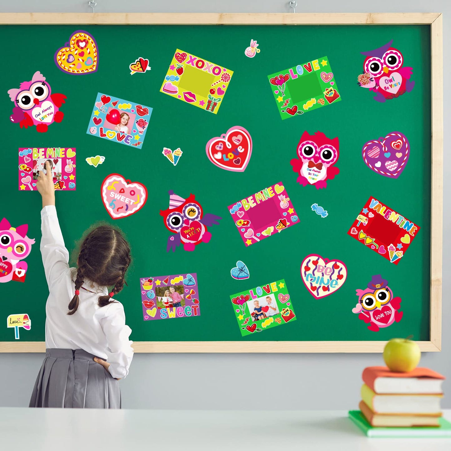 Chiazllta 30 Packs Valentines Day Picture Frame Craft Kits For Kids Valentines Diy Craft Heart Art Valentines Day Party Decorati
