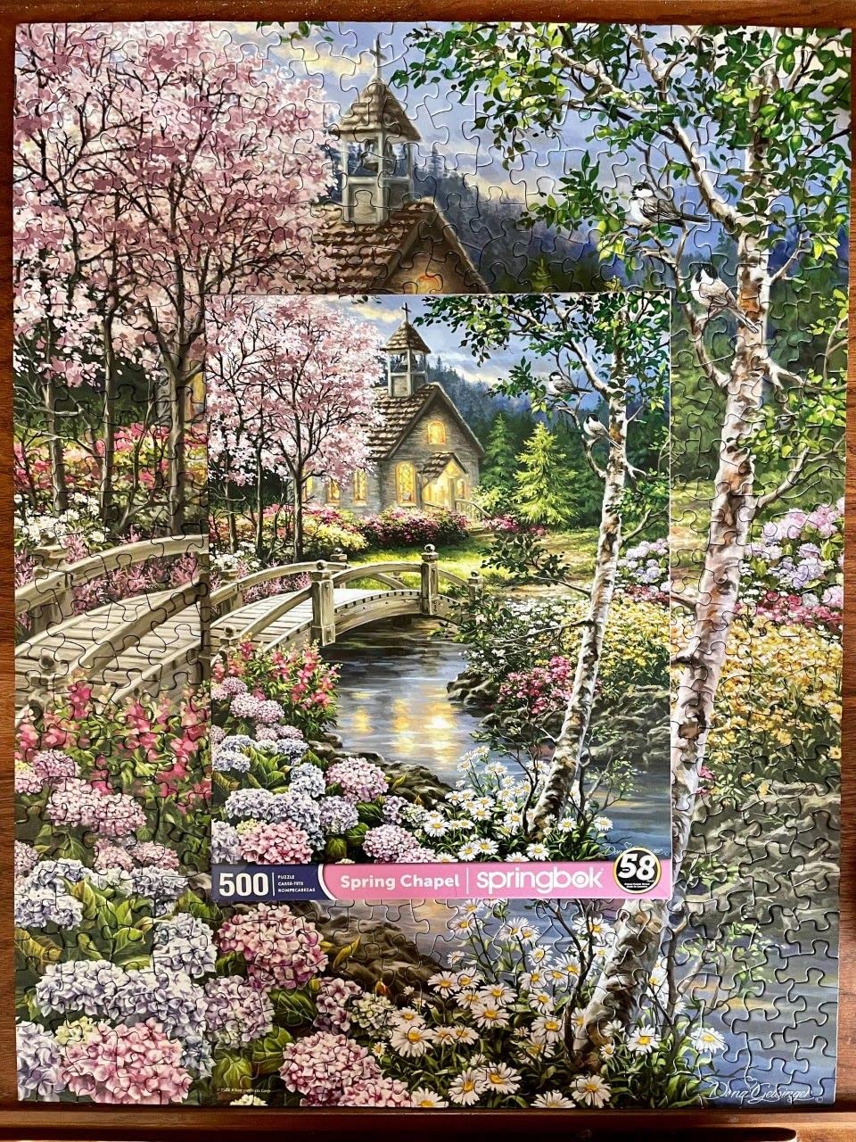 Springbok'S 500 Piece Jigsaw Puzzle Spring Chapel - Made In Usa
