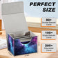 Card Game Storage Box TCG Deck Box MTG Card Box Organizer Trading Card Case Commander Deck Box TCG Card Storage Box Magnetic Closure Creative Pattern Up to 200 Cards  Blue And Purple Space Star