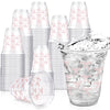Yuxung 50 Pcs Pink Bow Snack Cups 12 oz Bow Plastic Cups Lovely Bowknot Tumbler for Birthday Wedding Party Supplies
