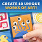Blue Marble Magnetic Tile Art Kit - DIY Magnetic Mini Tiles, 10 Tiles, 6 Paints, Multicolor, Model ABTILEART