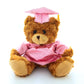 Plushland Plush Stuffed Animal Toys 12 Inches Present Gifts for Graduation Day  Personalized Text  Name or Your School Logo on Gown  Best for Any Grad School Kids (Pink Gown)