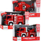 TeganPlay Fire Truck 3 Pack Friction Powered Fire Rescue Vehicle Car Set with Lights and Sounds Including Helicopter, Firefighte