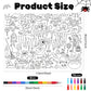 Giant Halloween Coloring Poster With 6 Stacking Crayons, Bat Ghost Party Favor Set Jumbo Paper Coloring Banner Large Art Crafts
