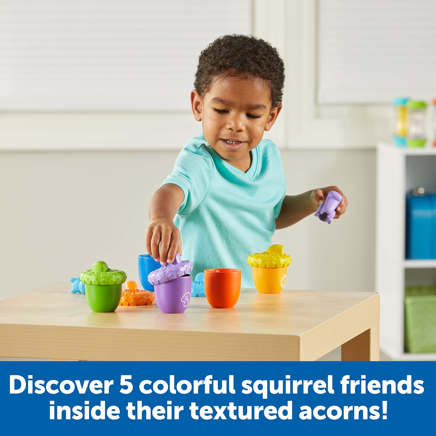 Learning Resources Snap-n-Learn Surprise Squirrels Toy Set - 5 Acorns & 5 Multicolor Squirrels - Small, Medium, Plastic