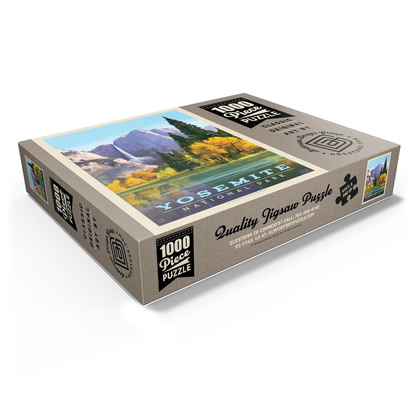 MyPuzzle.com Vintage 1000 Piece Jigsaw Puzzle - Yosemite National Park Golden Vista, Colorful Cardboard for Adults
