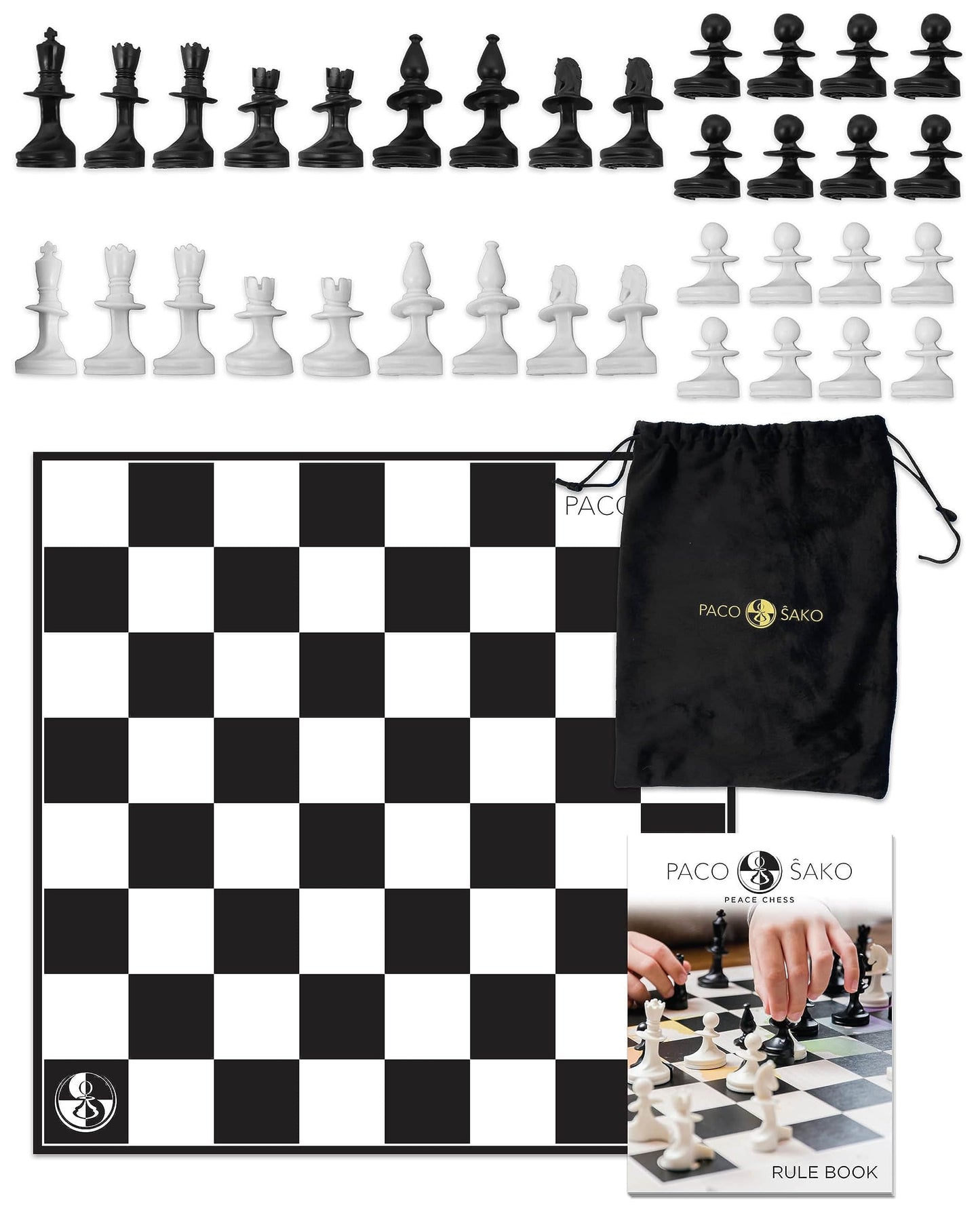 Paco Sako Peace Chess Game - Fun 2-Player Board Game for Peace Lovers, Multi-color Plastic Set