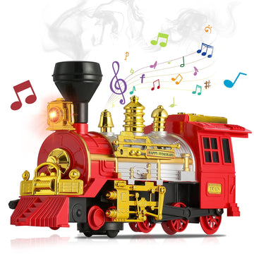 Ifanface Train Toy For Toddlers 3-5, Bump & Go Trucks Locomotive Electric Steam Engine With Smoke, Light & Sound, Toddler Toy Trucks For Boys Ideal Gift For Ages 3 And Up Children Kids Girls